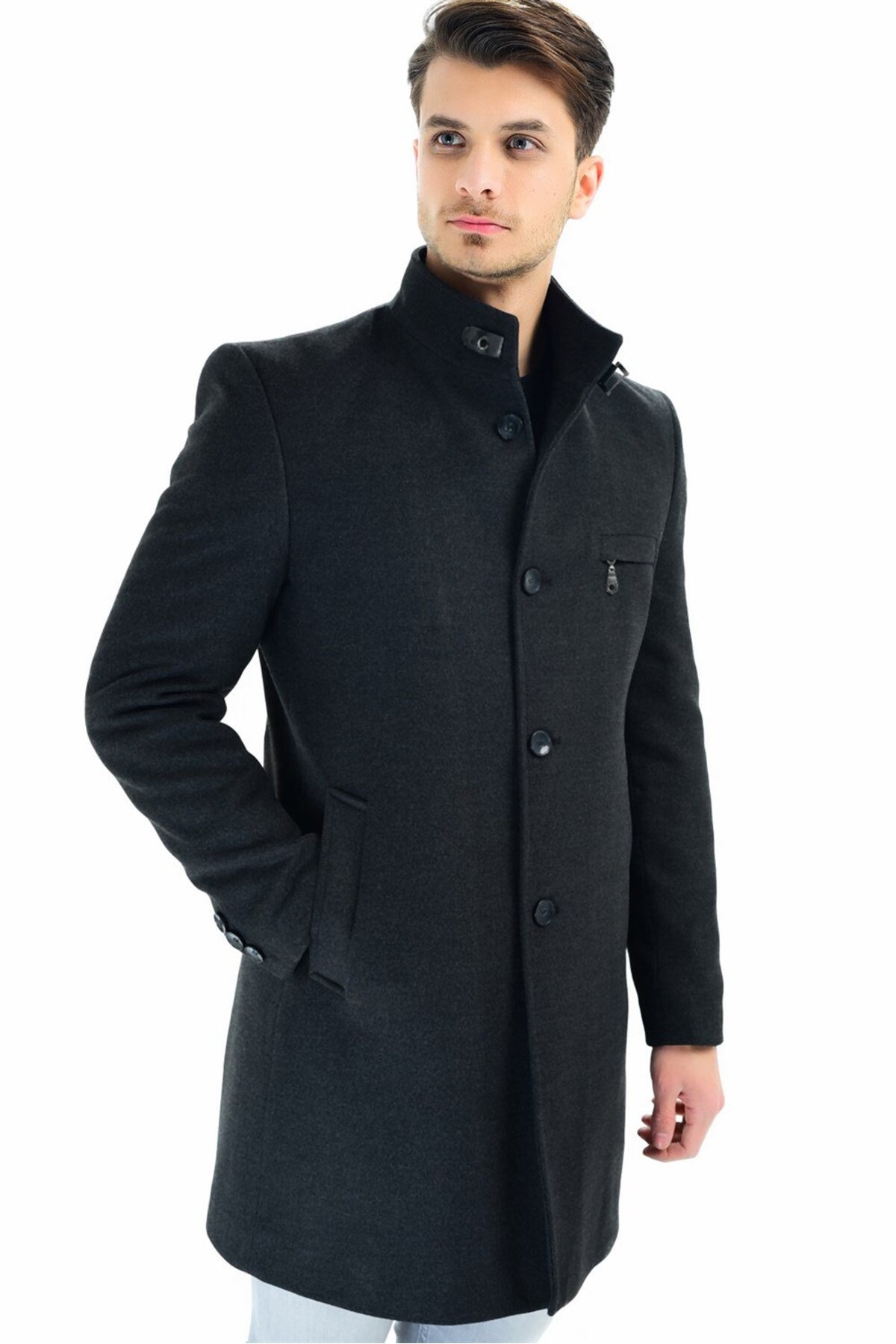 Dewberry PLT8367 ERKEK PALTO-ANTRASİT — خاکستری PLT8367 DEWBERRY OVERCOAT