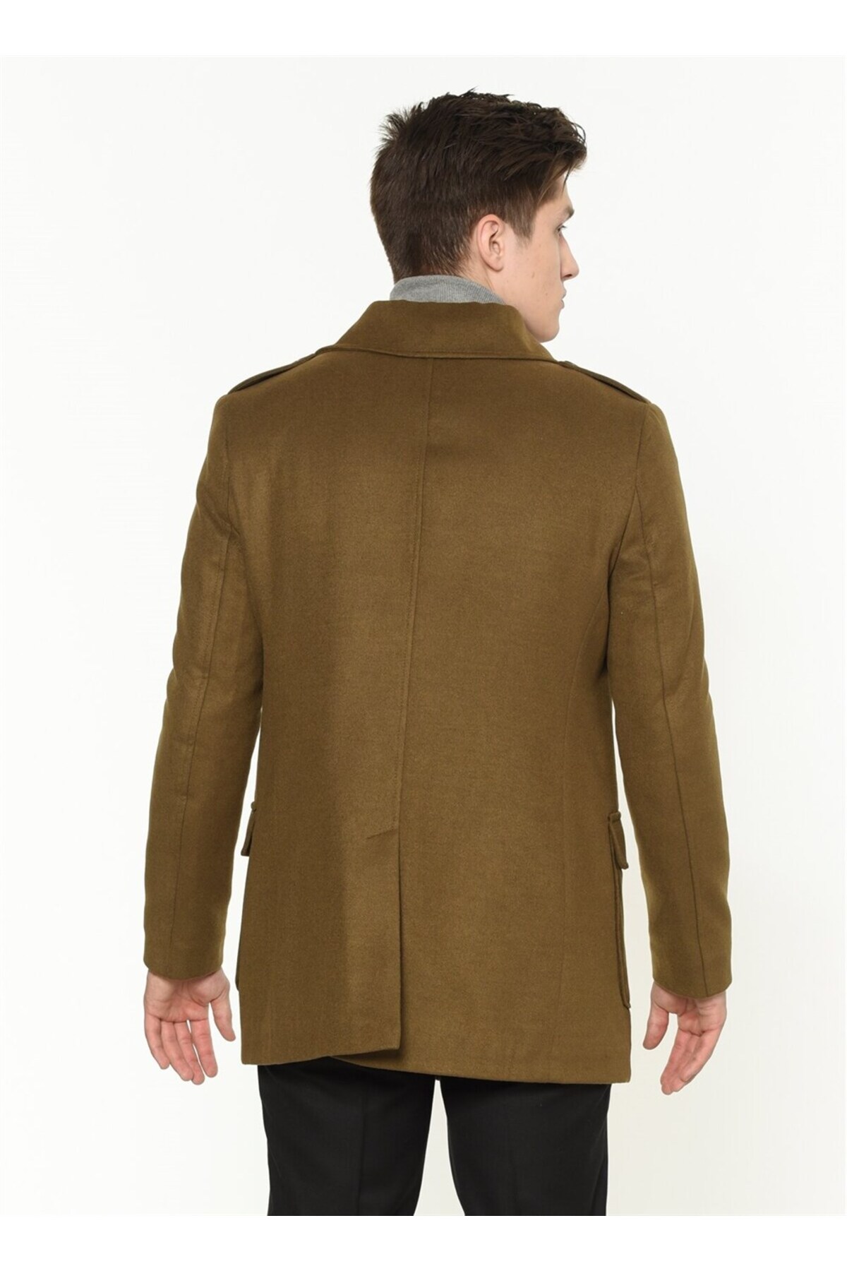 PLT8353 SLIM-FIT COAT-CAMEL — قهوه‌ای 1020001P8353 — تصویر 3 از 5