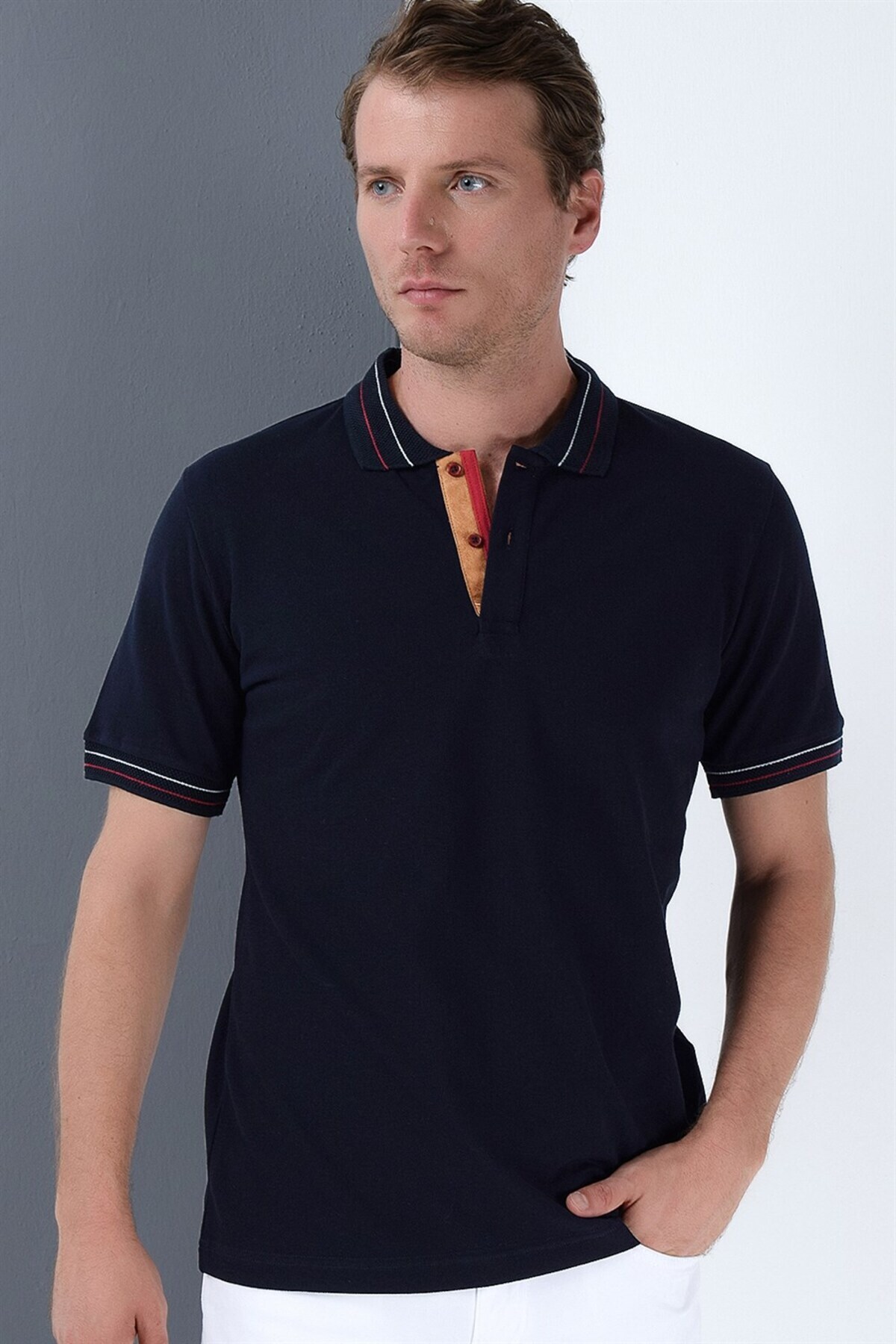 دوبری تی‌شرت مردانه T8567 - سرمه‌ای