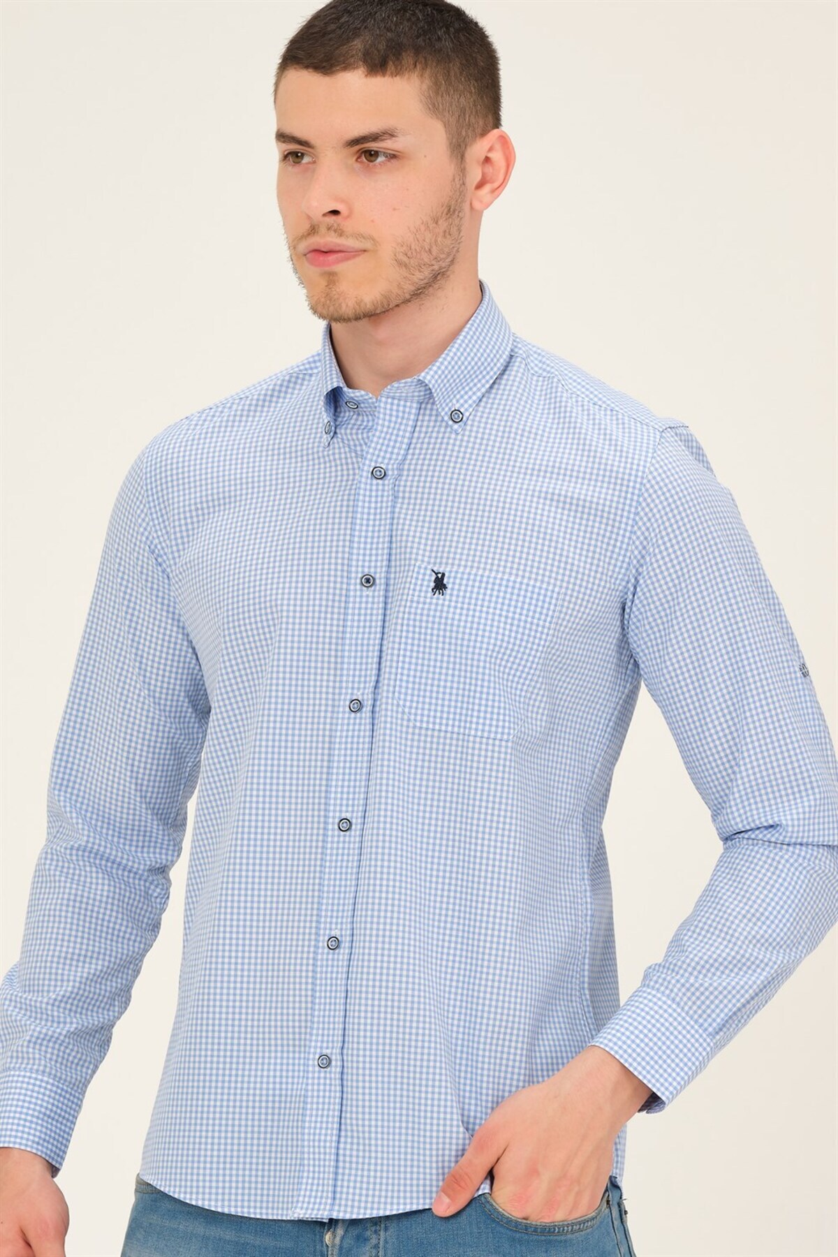 دوبری پیراهن مردانه G771 - آبی