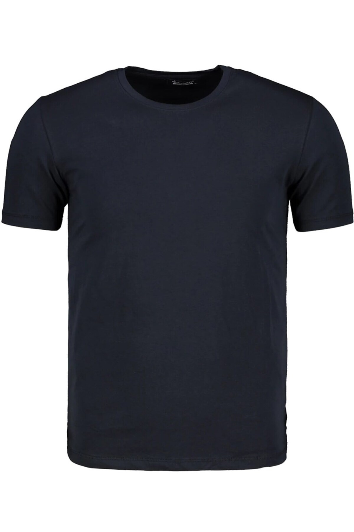 دوبری تی شرت مردانه یقه دوچرخه T8569 - سرمه‌ای تیره