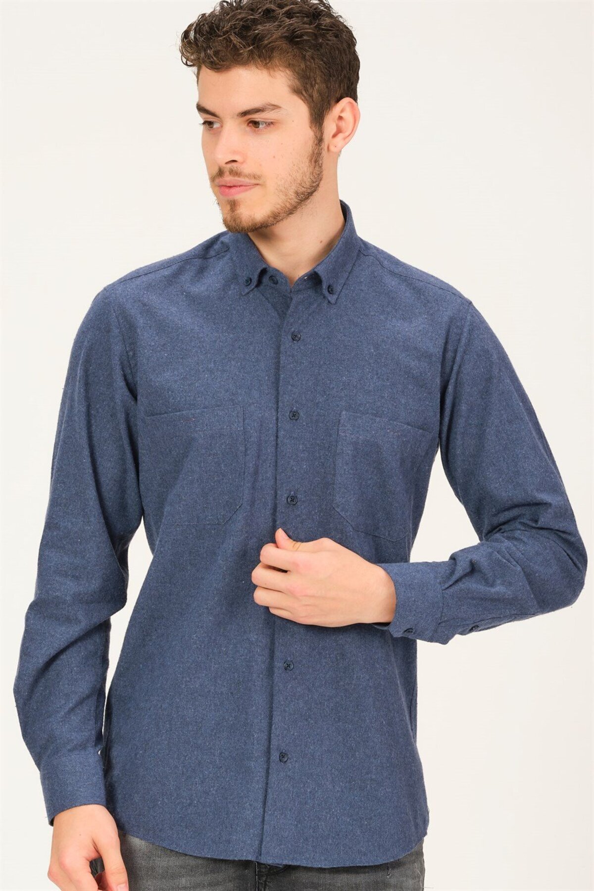 دوبری پیراهن مردانه G730 - سرمه‌ای