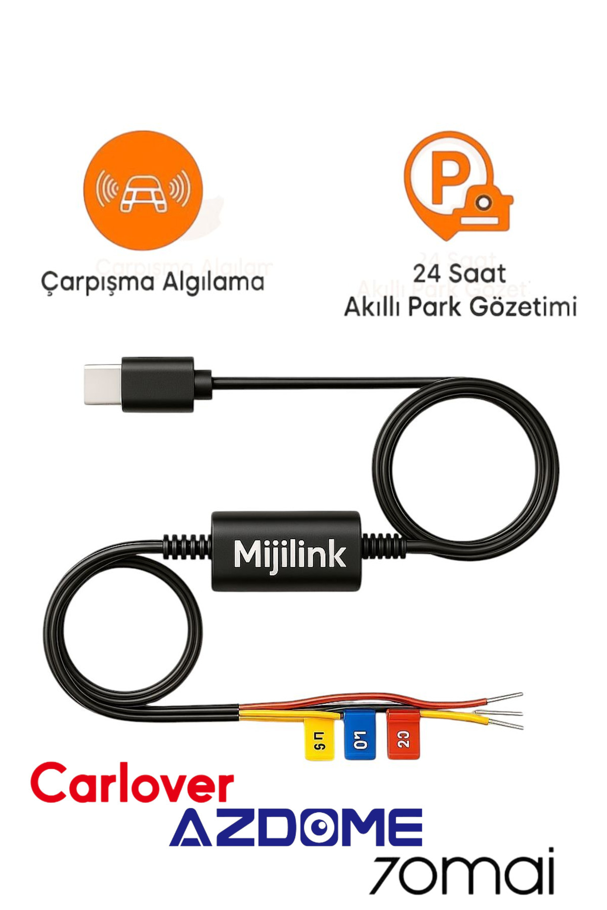 MijiLink Park gözetim Modu Kablosu 70mai A500s Pro A200 M310 A510 A810 x800-2 A800S X800 Carlover S12 S2