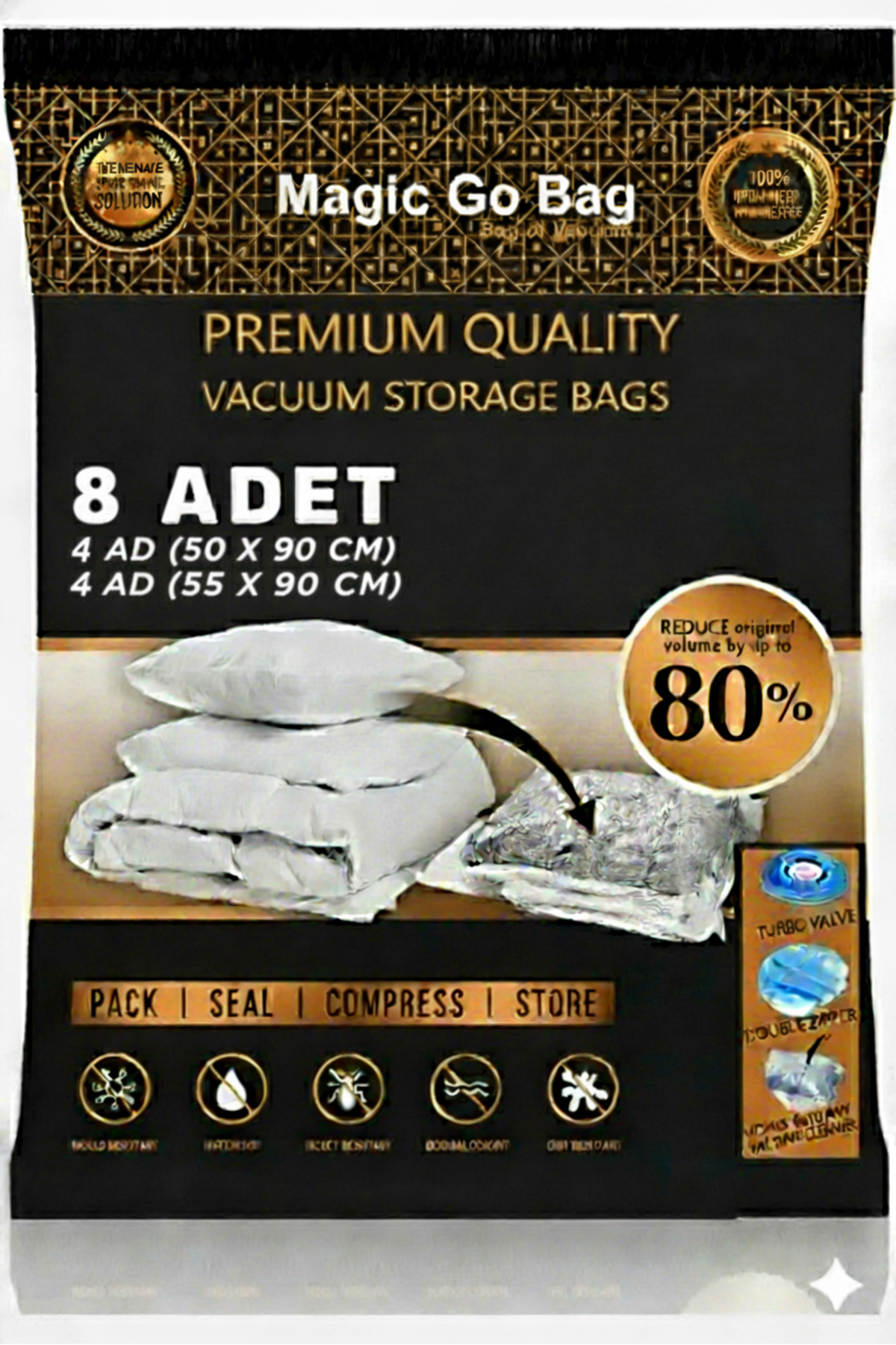 8 Pieces Vacuum Hurç Duvet Hurcu Luggage Organizer Wardrobe Organizer Vacuum Bag