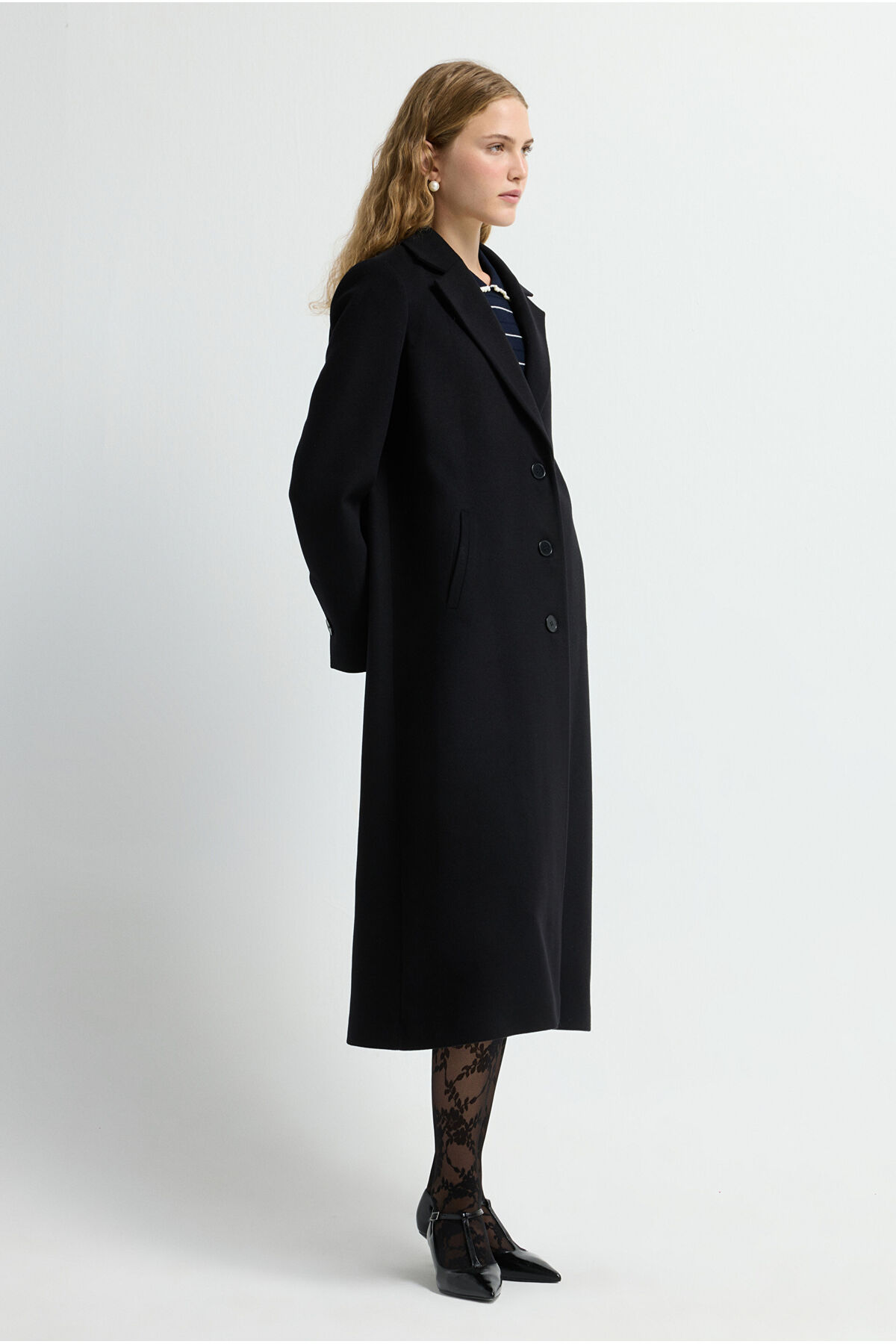 adL  Erkek Yaka Kaşe Kaban - Görsel 4