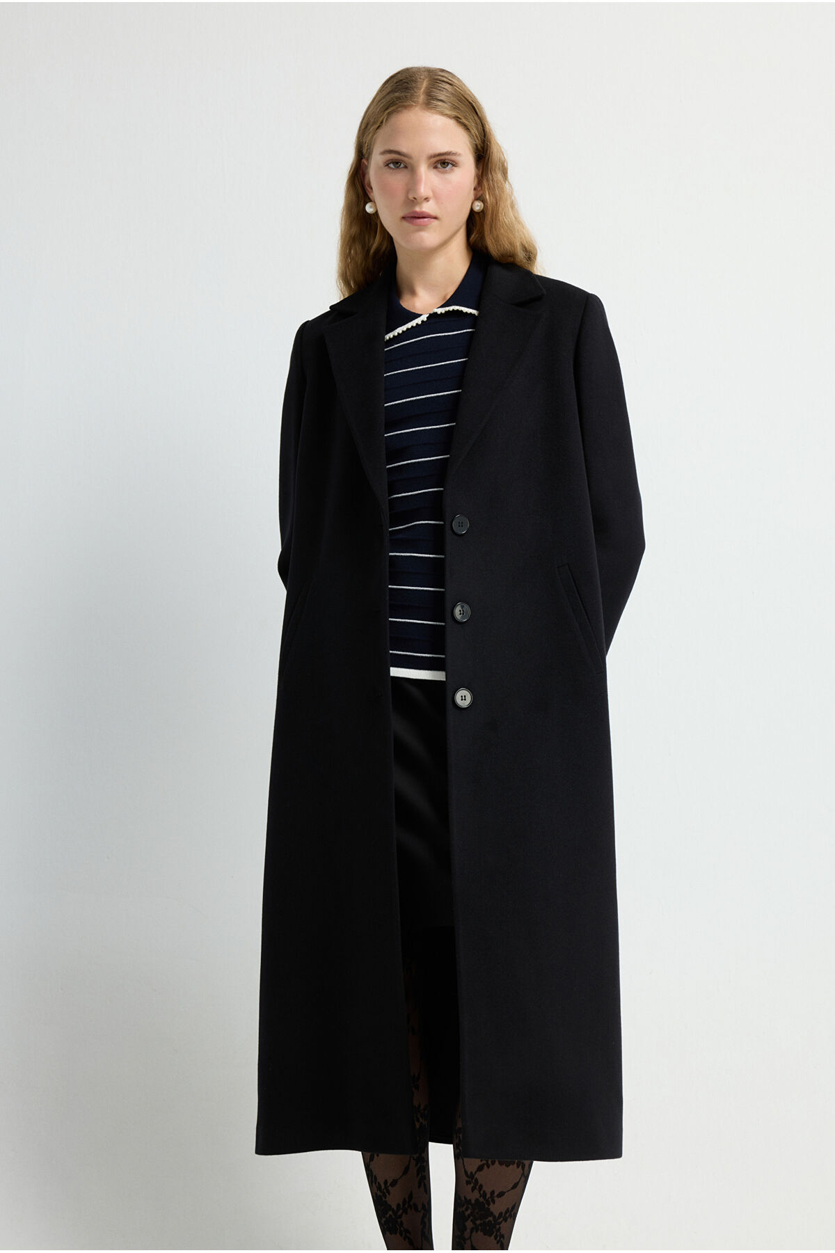 adL  Erkek Yaka Kaşe Kaban - Görsel 2