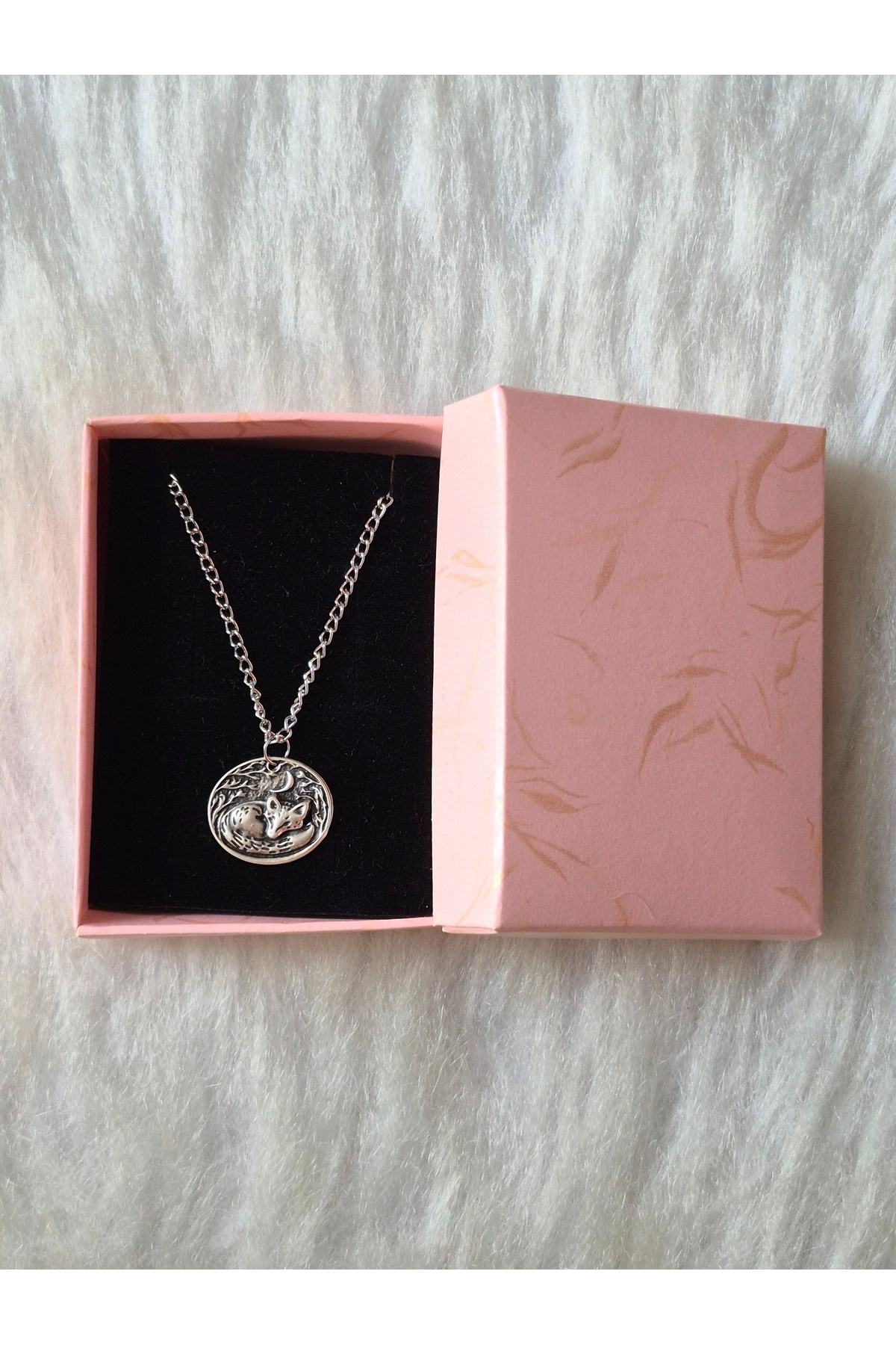 Silver Color 25mm Coquette Sweet Fox Pendant