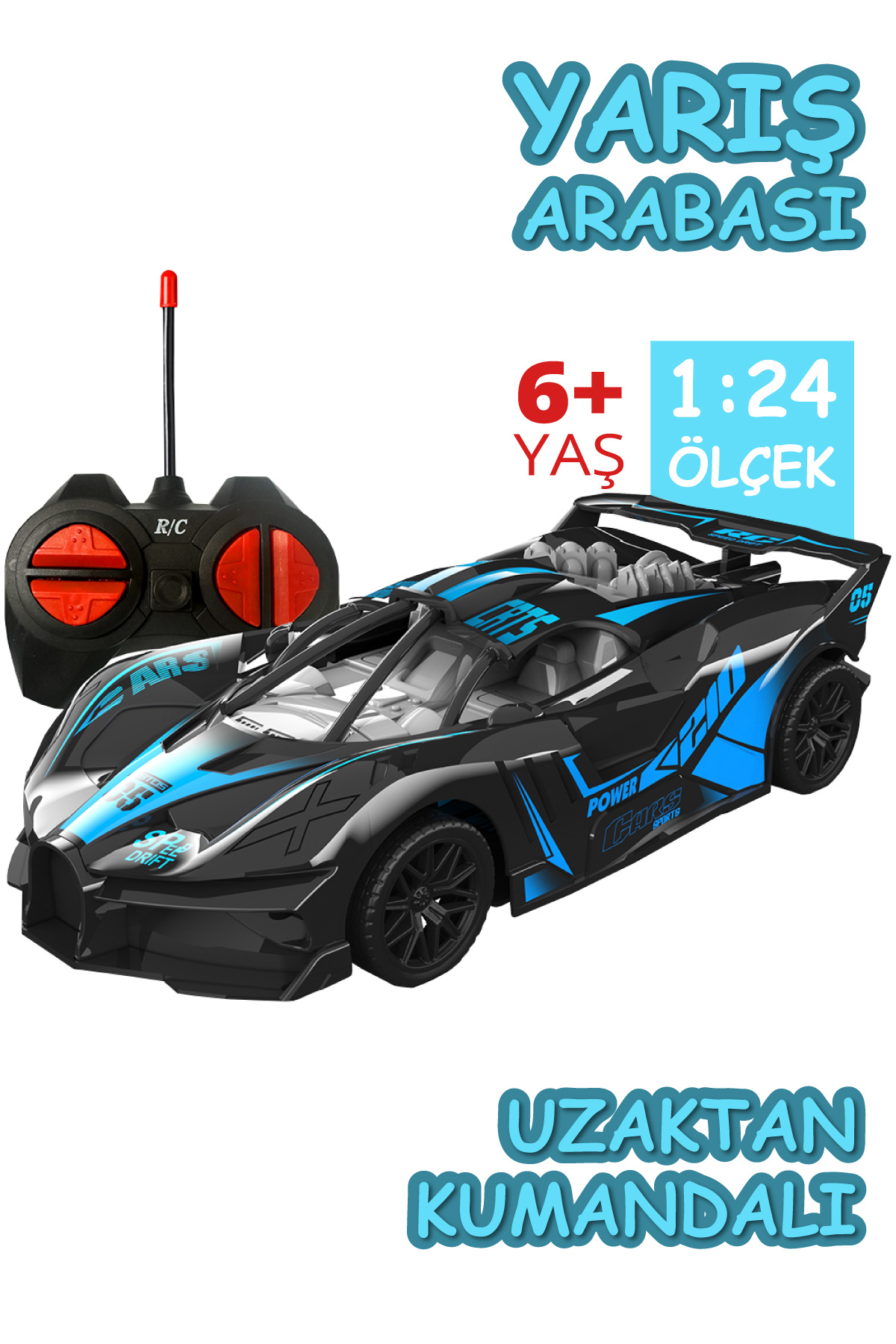 Black Island Uzaktan Kumandalı Şarjlı Road Blast Oyuncak Araba Mavi