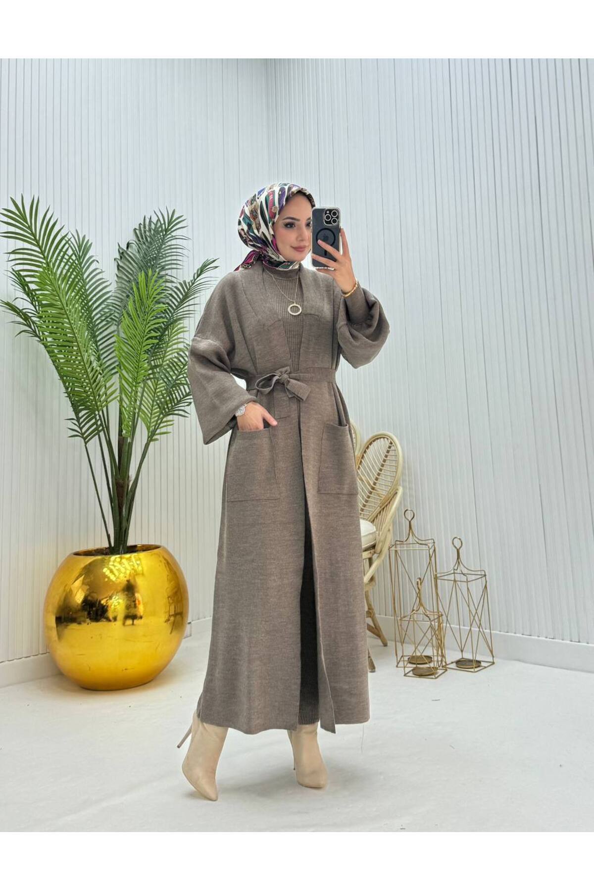 newmisal Kadın Çift Cepli Hırka takımı