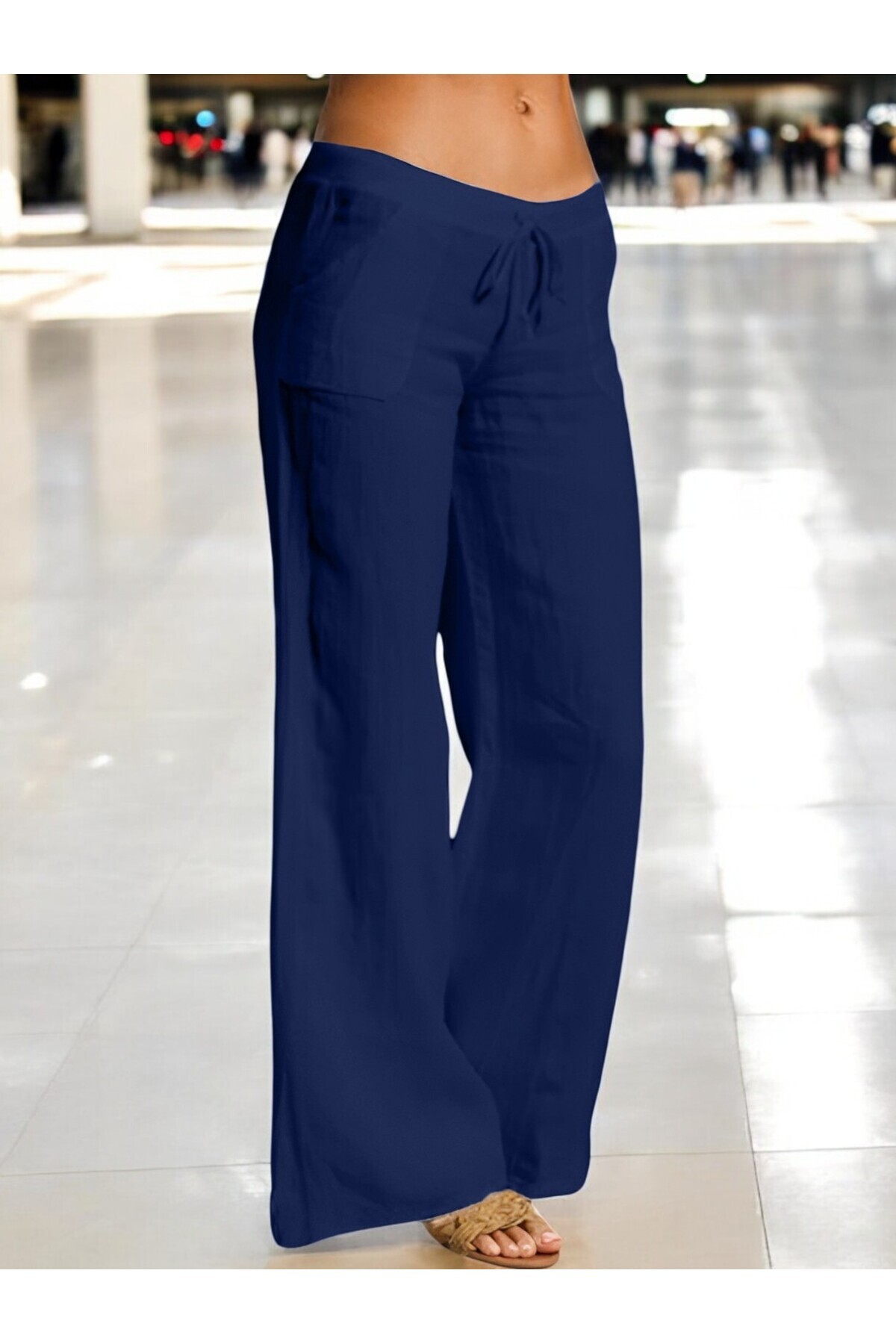 Toridas Günlük Rahat Kesim Kadın Keten Pantolon