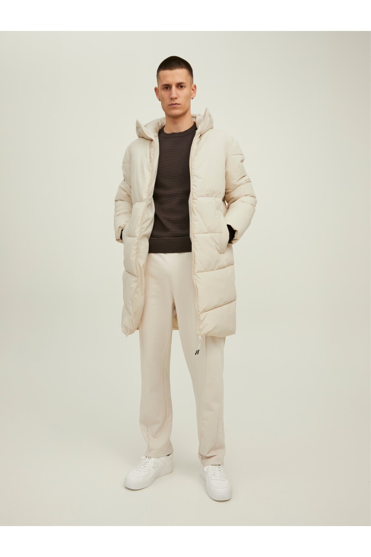 کاپشن مردانه راسته آستین بلند | جک اند جونز Jack & Jones 12215283-Moonbeam - تصویر 2