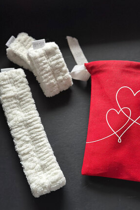 Stella Belli Saç Bandı 2li Bileklik Kol Bandı Keseli 4 Parça Set Microfiber W...