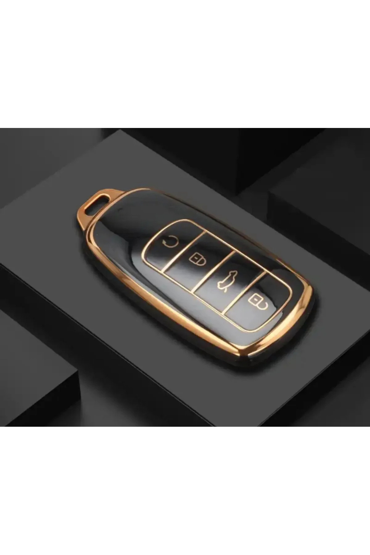 ROSALIND Chery Tiggo 8 pro Omodo 5 Tiggo 7 Avantgarde silikon anahtar kılıfı siyah Gold