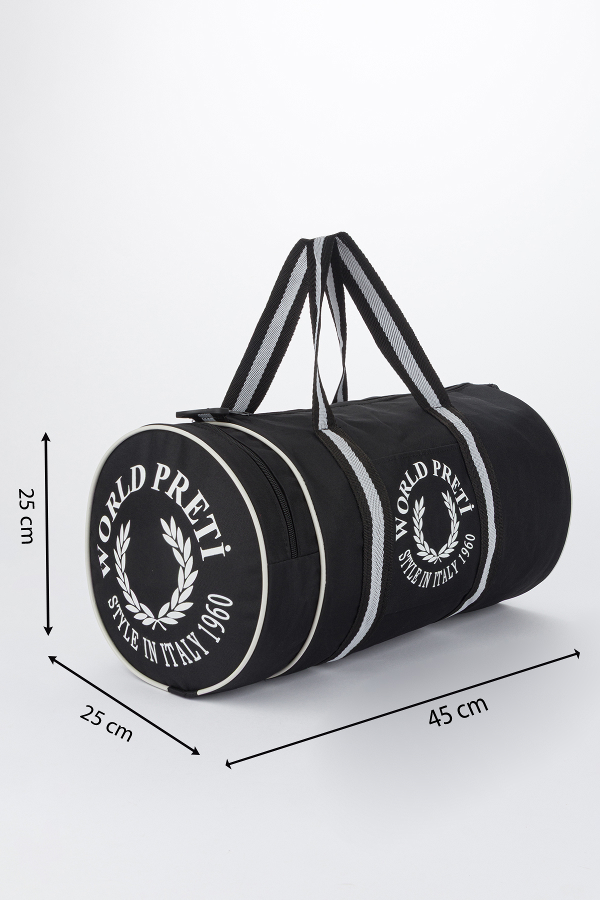 Butik  Silindir Sporcu Çantası Siyah Omuz Askılı Fitness Sp - Görsel 3