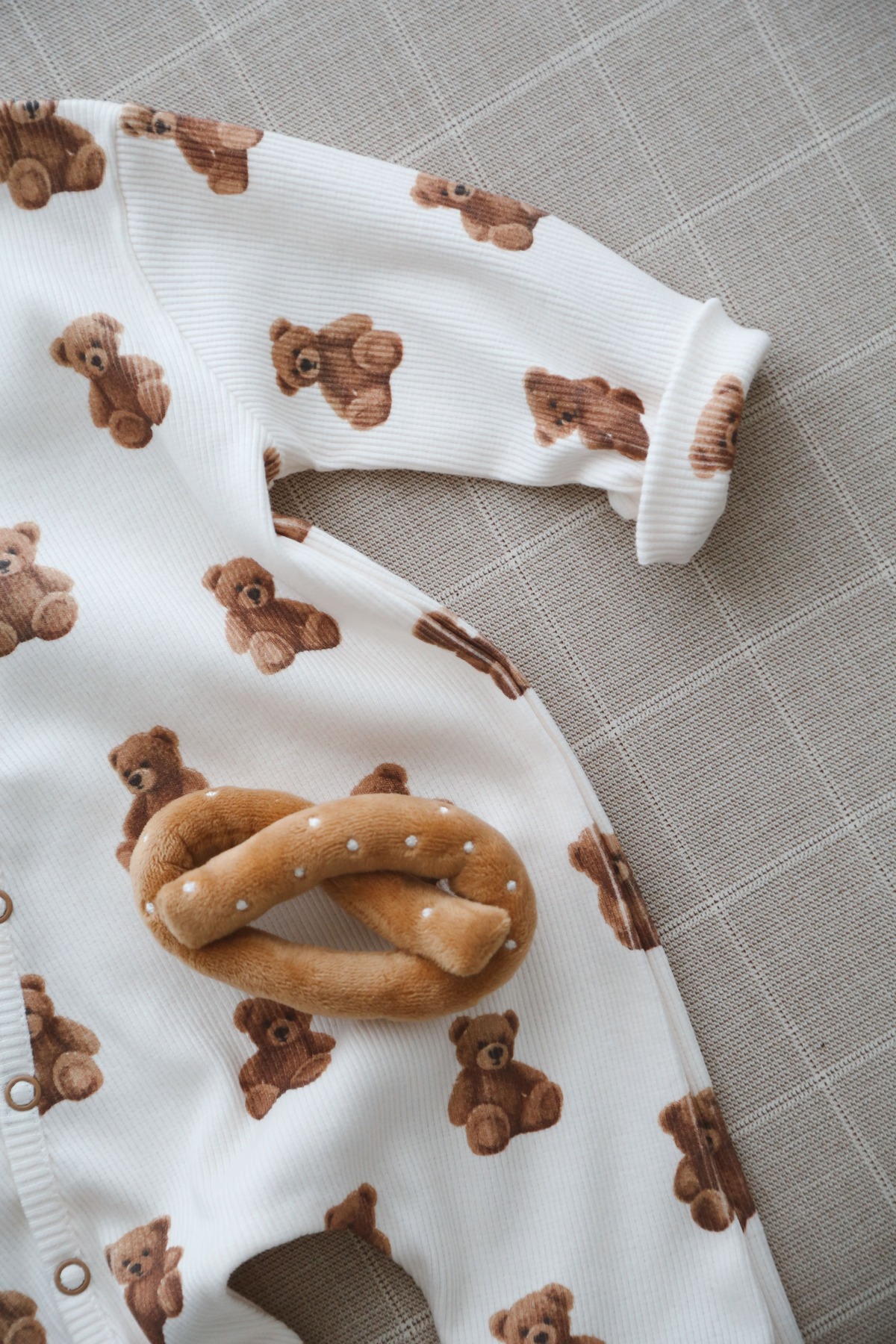 DoDo'S Baby Sevimli Ayıcık Teddy Desen Organik Kaşkorse Bebek Tulum fotoğrafı 2 (önizleme)