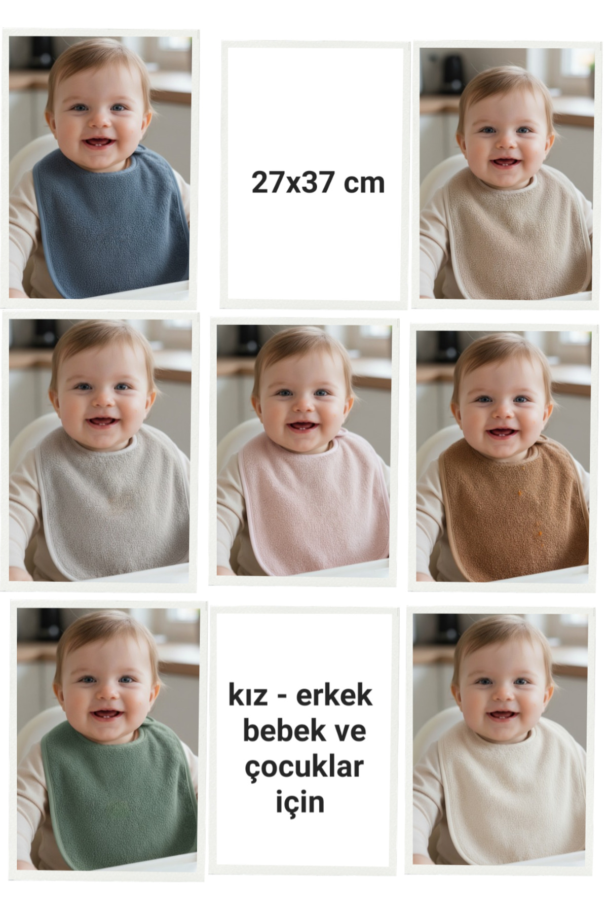 Alpar Tekstil 4 lü Erkek Bebek- Çocuk Kolsuz Havlu Mama Önlüğü /renkler Karışık Gönderilir fotoğrafı 2 (önizleme)