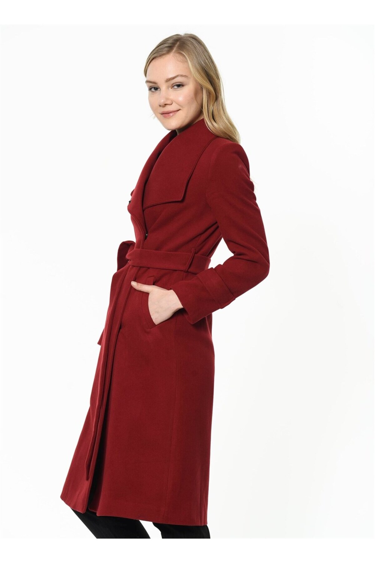 Dewberry Z6645 Palto-bordo görsel 4