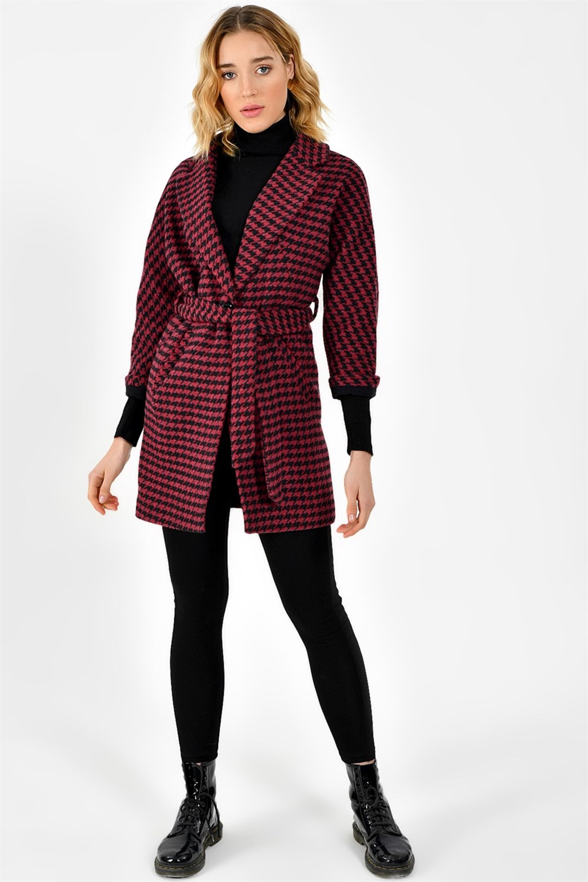 Dewberry  Bayan Palto Kaşe Sıcak Tutan Şık Günlük Klasik Trend Model - Görsel 5