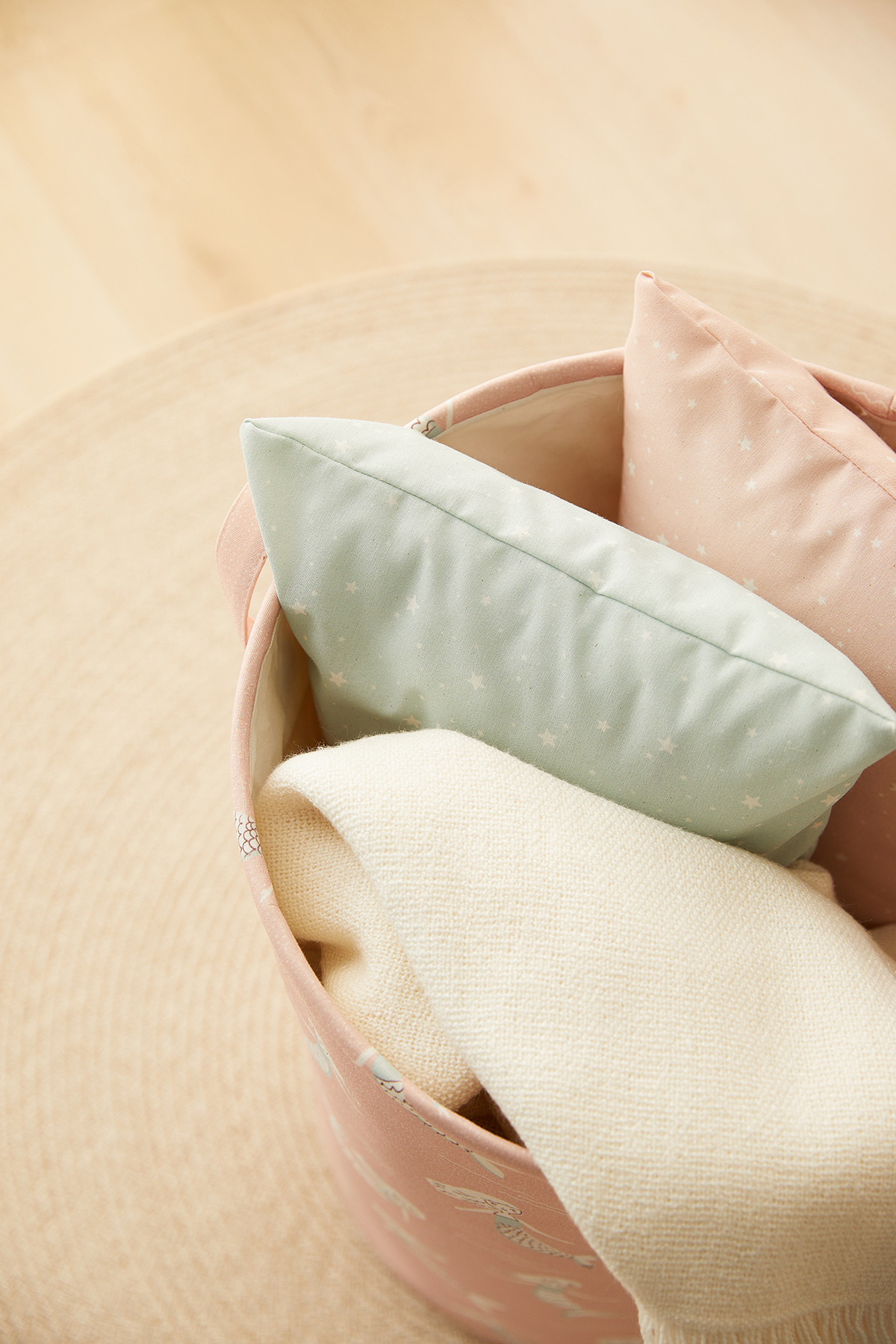 Ocean Home Textile Katlanabilir Ağzı Büzgülü Deniz Kızı Çocuk Odası Kirli Çamaşır Sepeti Oyuncak Sepeti 36x50 fotoğrafı 5 (önizleme)