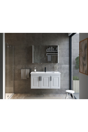 ROSEART BANYO ARTE BEYAZ 100CM BANYO DOLABI SET HALİNDE ÜST MODÜL + ALT MODÜL...