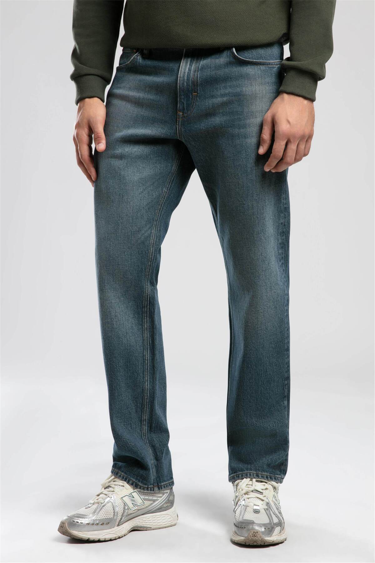 Lee Cooper  Ricky Yüksek Bel Düz Kesim Düz Paça Francesca Flc Stone Erkek Jean Pantolon - Görsel 2