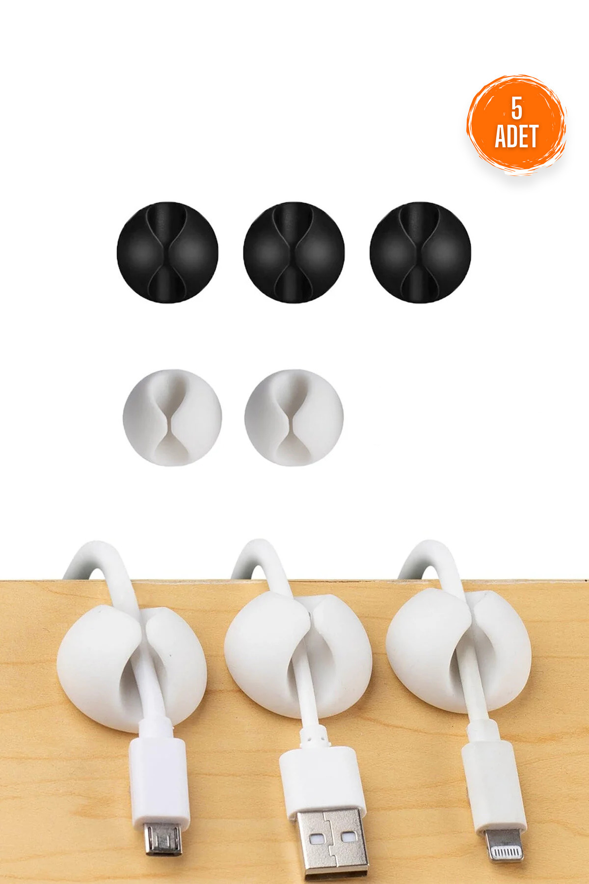 COZY SENSE Kablo Sabitleyici 5 Adet Çok Amaçlı Kablo Yönetimi Klipsi Ev Ofis Elektronik Eşya Aksesuar Tutucu
