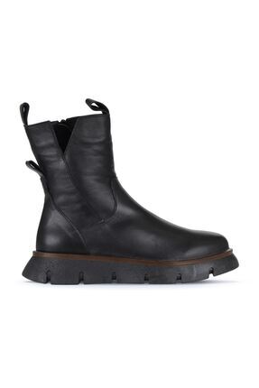 Bueno Shoes Siyah Deri Kadın Dolgu Topuklu Bot 01wz1504