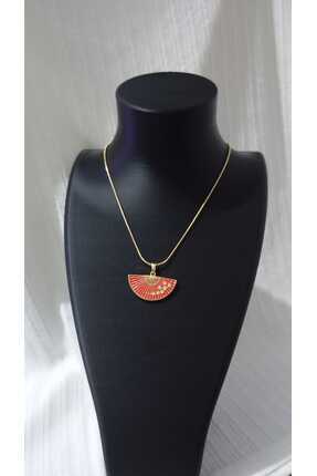 Dalia Kırmızı yelpaze kolye