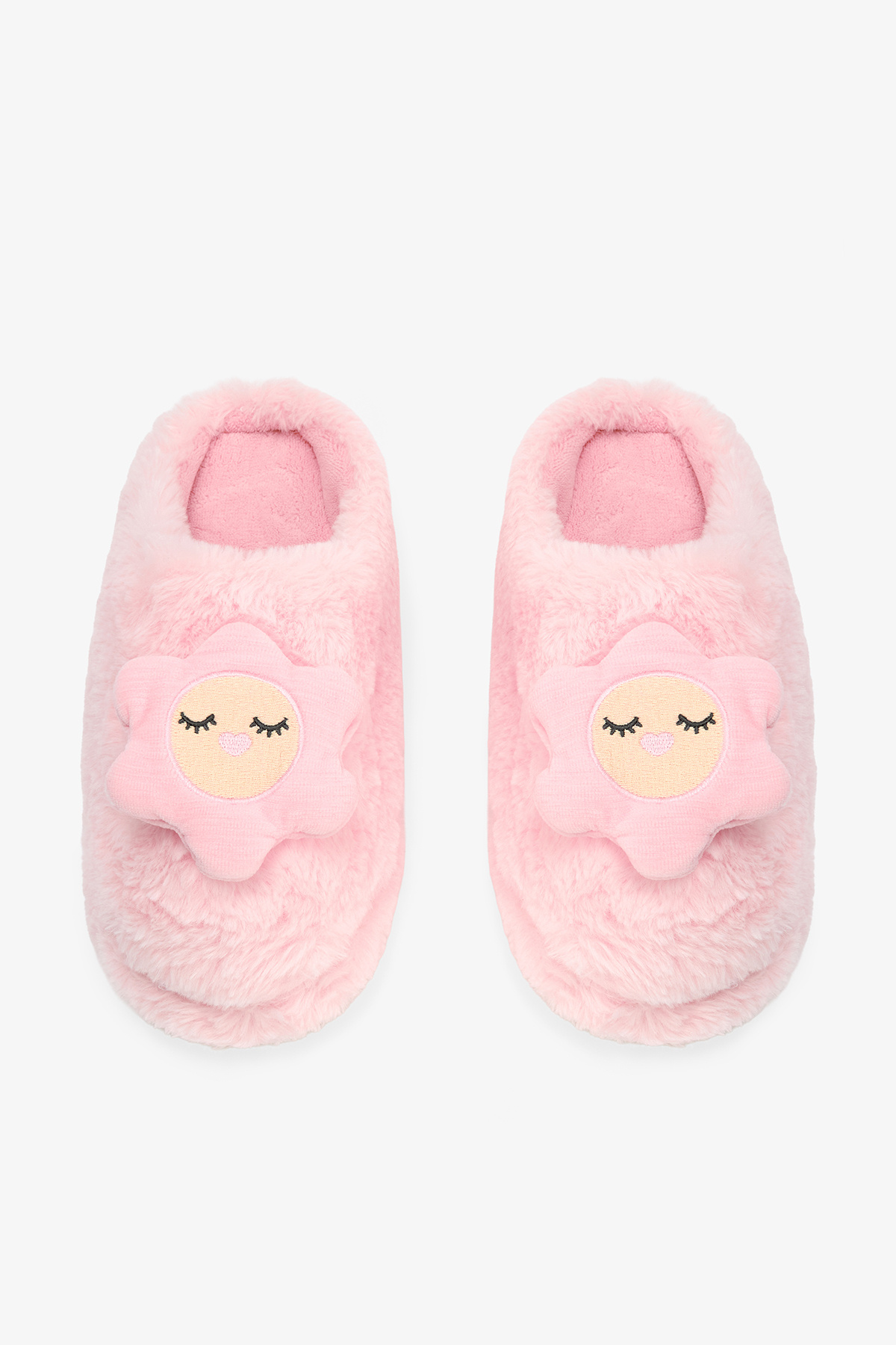 Penti Açık Pembe Happy Flower 3D Çiçek Nakışlı Ev Patiği