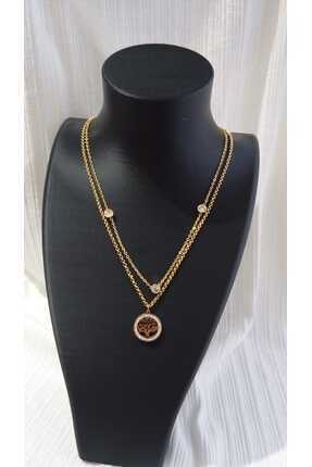 Dalia Çift zincirli hayat ağaçlı kolye