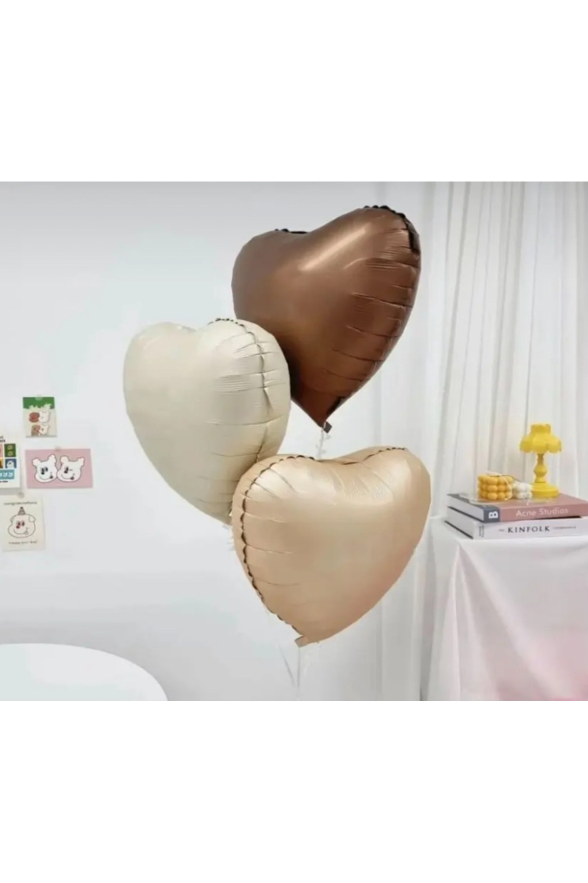 aloha concept Kalpli Balon 3’lü Kahve Tonları Karamel Krem Kum Beji 18inc
