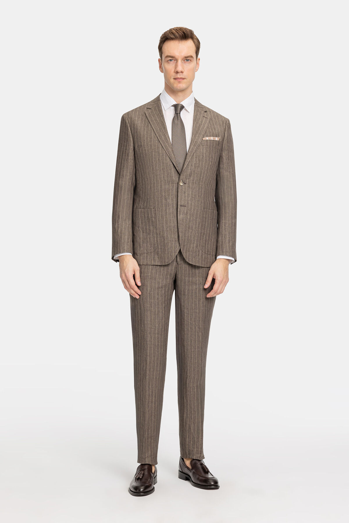 W Collection  KAHVE DÜĞMELİ TAKIM ELBİSE - Görsel 3