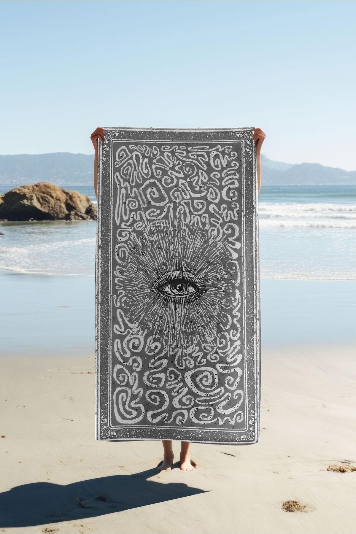 Dolce Mariee Dijital Baskı Plaj Deniz Havlusu Modern Desenli Peştamal (80X160 cm) HVL0065