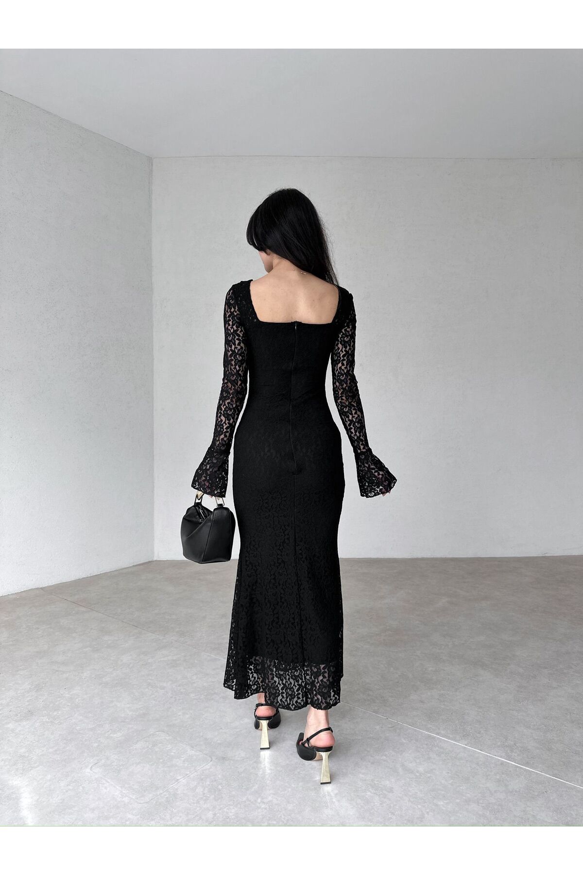 Mooi Butik  MONTANA Midi Elbise 5978 - Siyah - Görsel 3