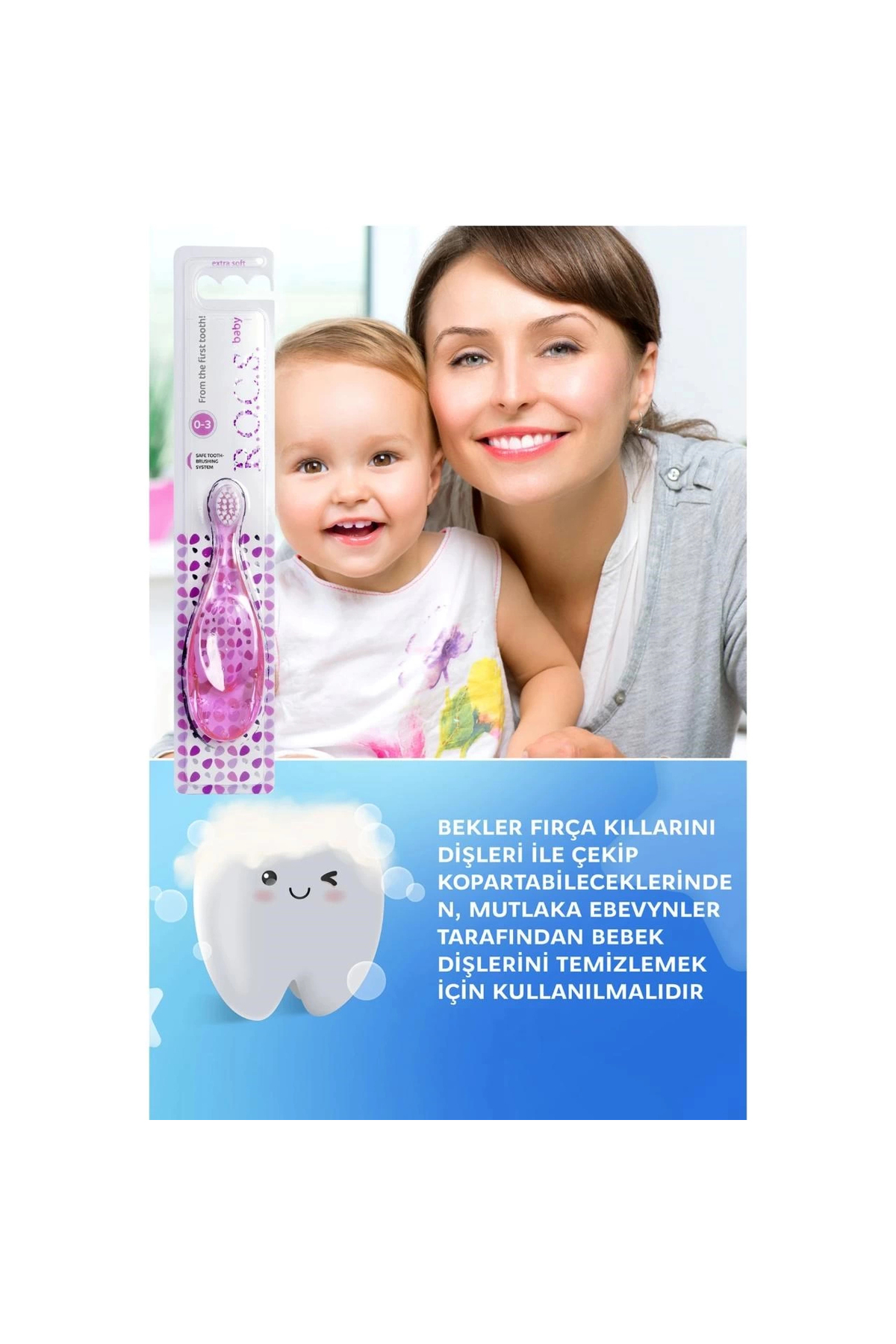 R.O.C.S. R.o.c.s Baby 0-3 Yaş Bebek Diş Fırçası Pembe fotoğrafı 4 (önizleme)