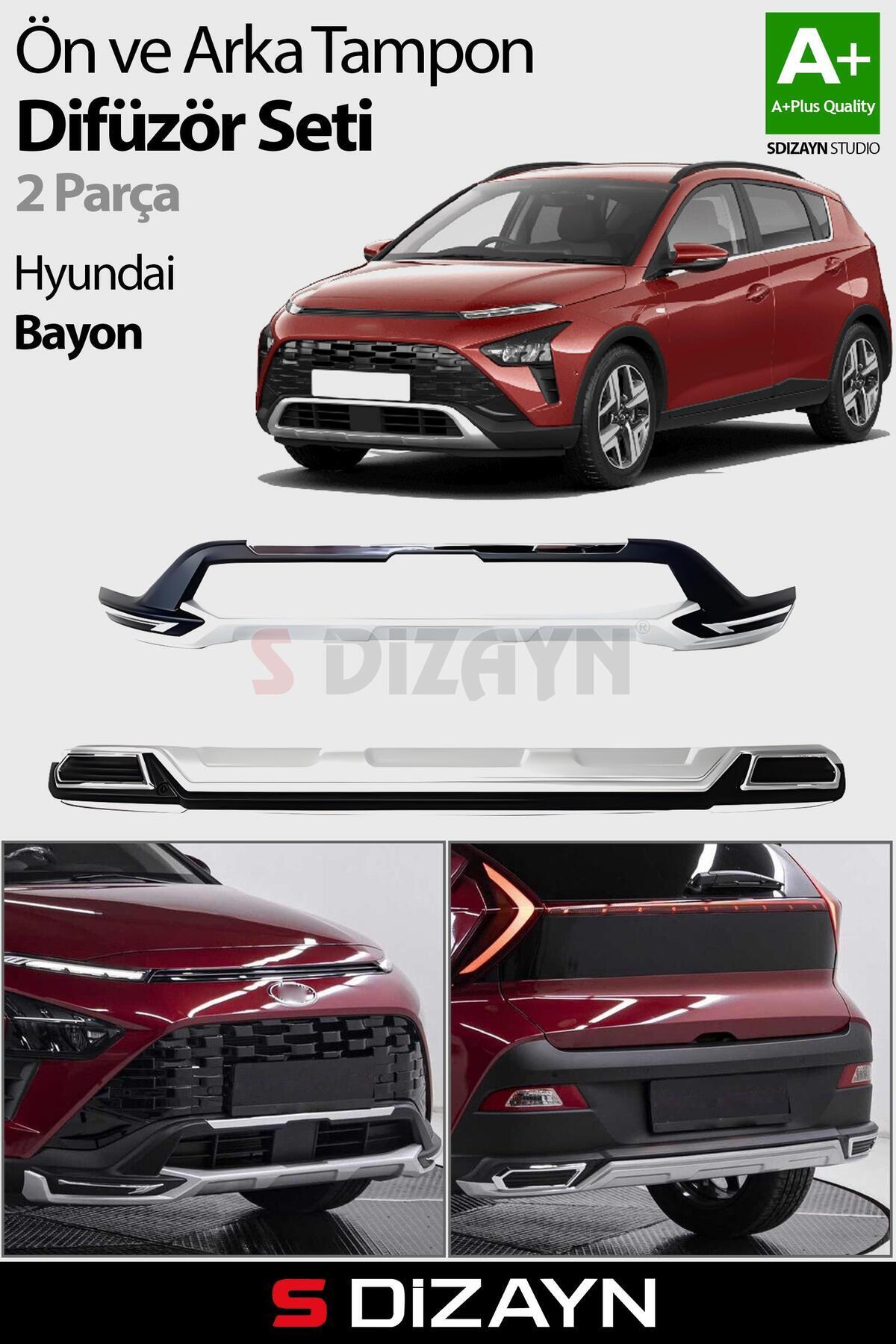 S Dizayn S-Dizayn Hyundai Bayon Ön ve Arka Tampon Koruma Difüzör Seti 2021-2025 A+ Kalite HY-BY1-SD