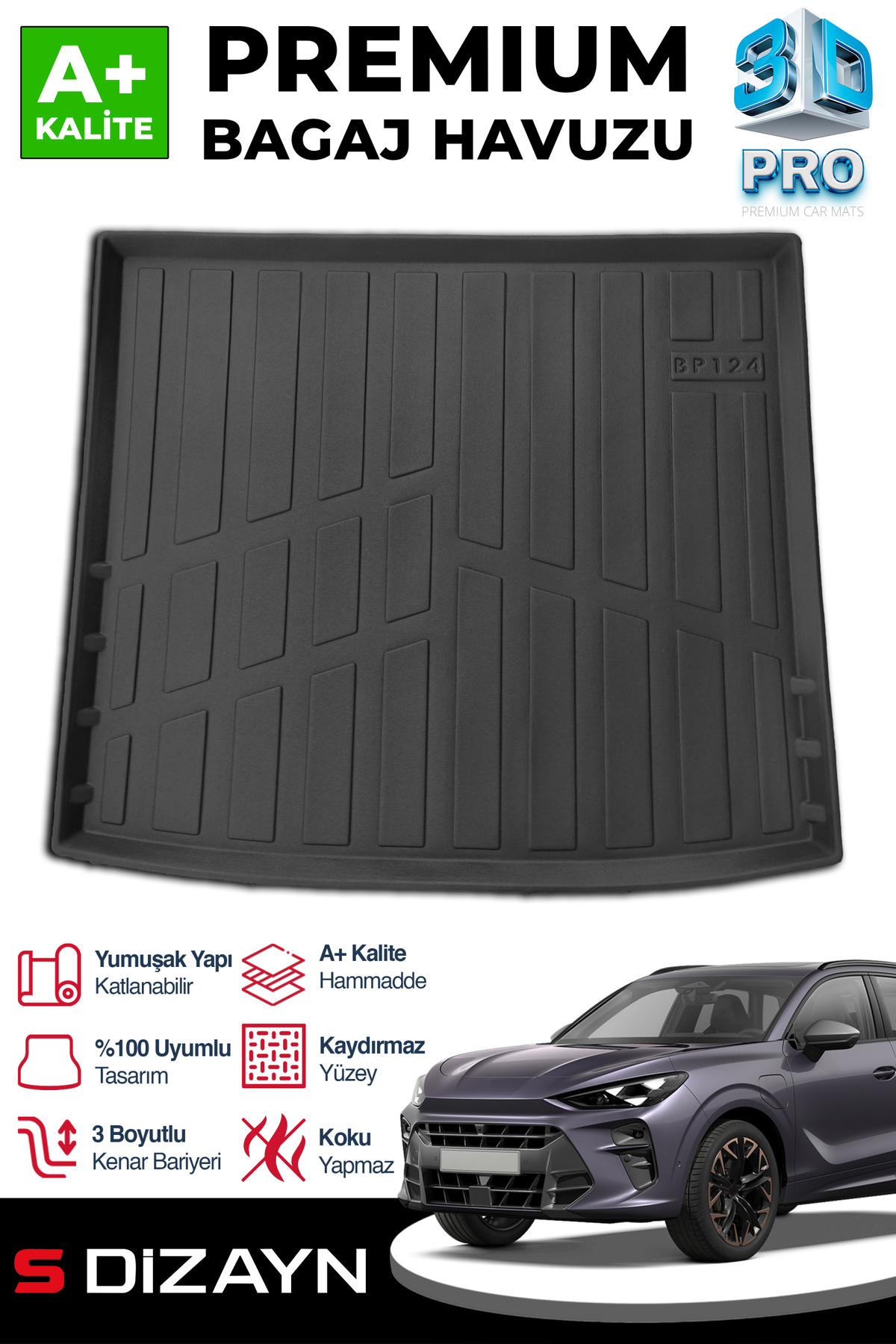 S Dizayn S-Dizayn Cupra Terramar 3D Pro Bagaj Havuzu Üst Bagaj 2025 Üzeri A+ Kalite 3BH-SDZ627