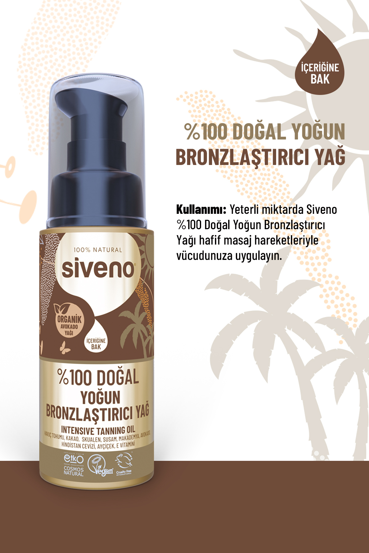 %100 Doğal Bronzlaştırıcı Yağ Organik Avokado Yağı Nemlendirici Yoğun Bronzlaştırıcı 50 ml — MSIV-000172 — تصویر 7 از 9