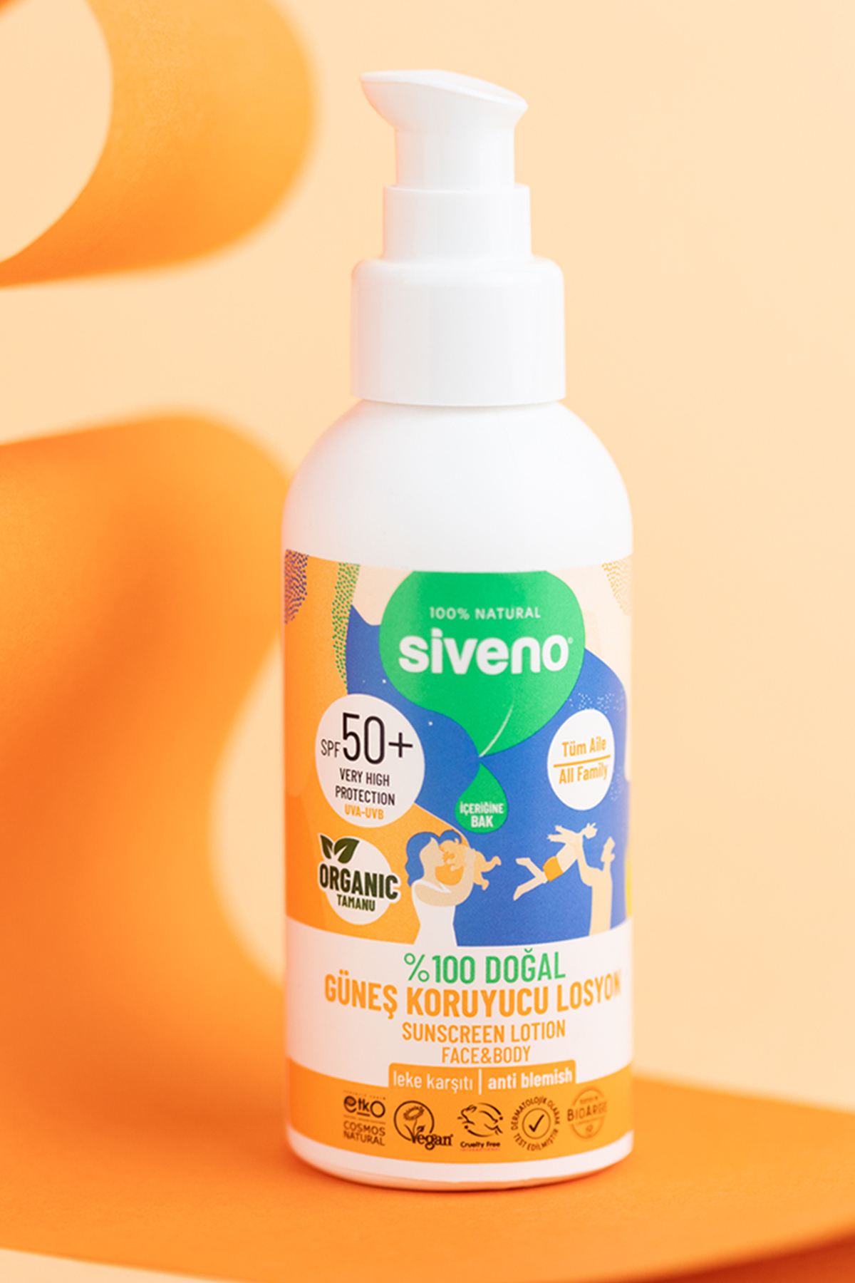 Siveno %100 Doğal ve Organik Tamanu Yağlı Güneş Losyonu Mineral Filtreli Tüm Aile Için 50 Spf 100 ml fotoğrafı 2 (önizleme)