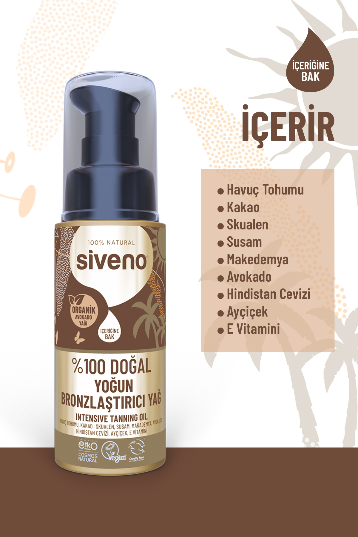 %100 Doğal Bronzlaştırıcı Yağ Organik Avokado Yağı Nemlendirici Yoğun Bronzlaştırıcı 50 ml — MSIV-000172 — تصویر 6 از 9