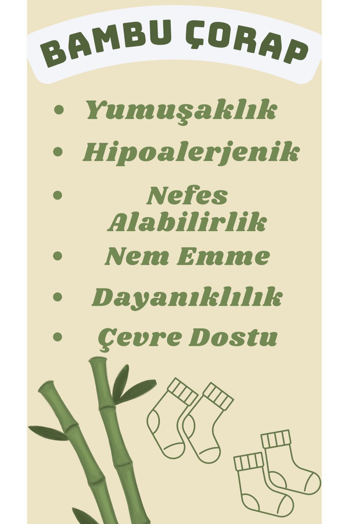 KARAMİLA 3'lü Set Bebek Bambu Çorap -Baby Bamboo Socks - Yenidoğan Çorap fotoğrafı 5 (önizleme)