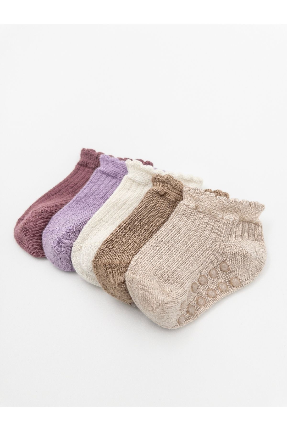 KARAMİLA 5'li Set Bebek Çorap Doğal Bambu Patik ( 6 Ay'dan Sonraki Bedenler Silikon Tabanlıdır ) Kız Bebek fotoğrafı 4 (önizleme)