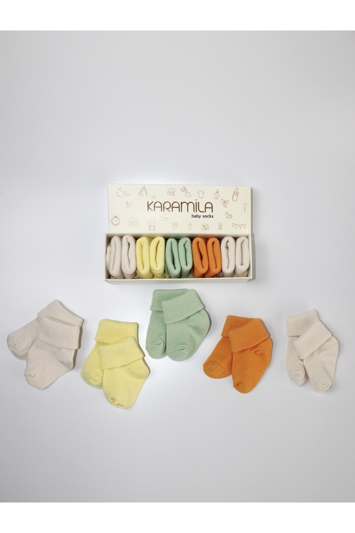 KARAMİLA 5'li Erkek Set Bebek BAMBU Çorap - Yenidoğan Çorap - Bebek Çorap Baby Socks fotoğrafı 2 (önizleme)