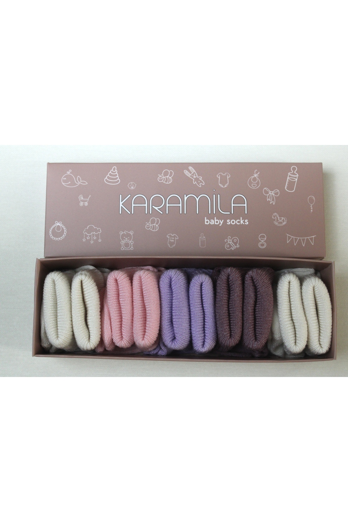 KARAMİLA 5'li Set Bebek BAMBU Çorap - Yenidoğan Çorap - Bebek Çorap Baby Socks fotoğrafı 3 (önizleme)