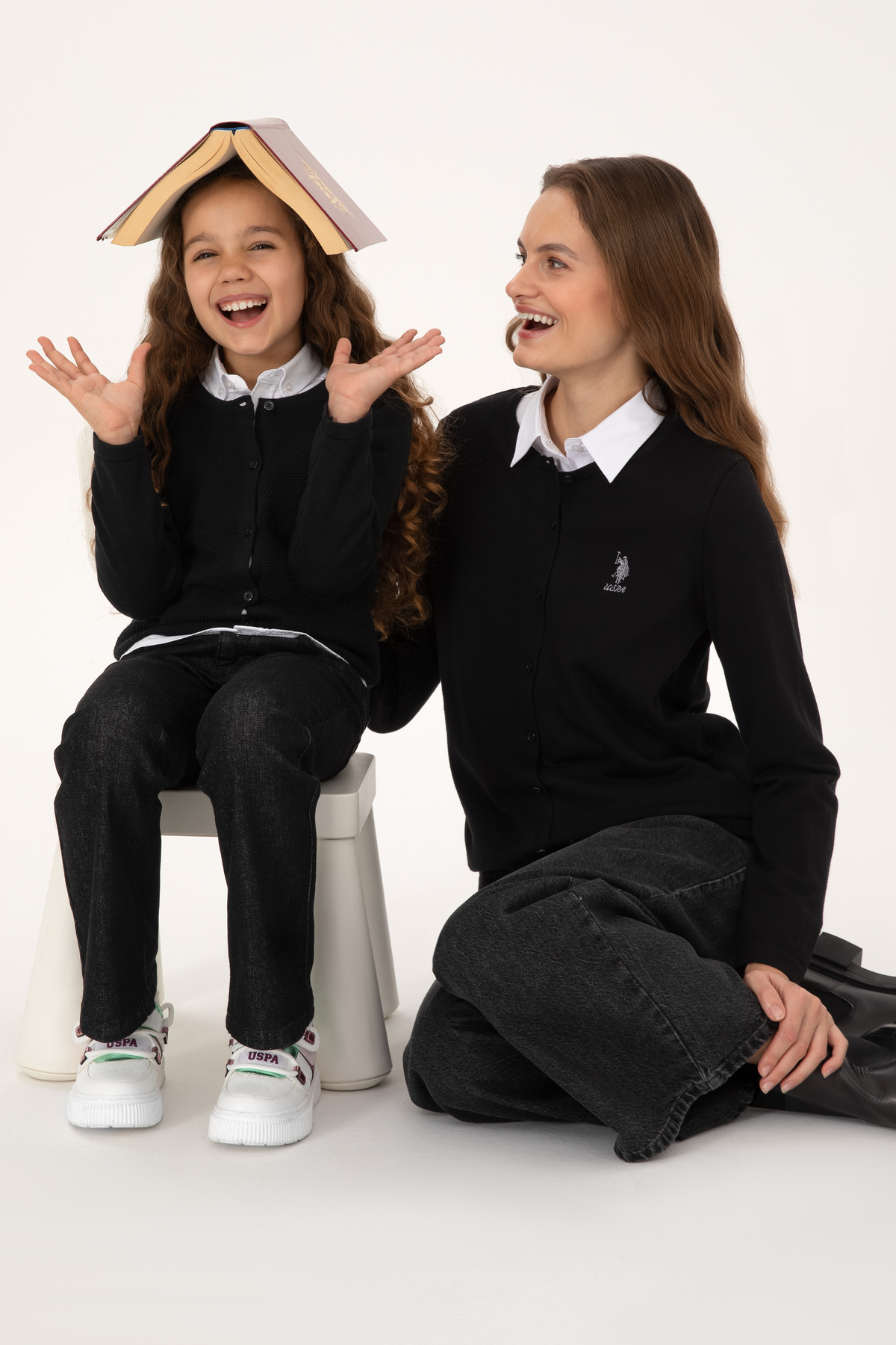 U.S. Polo Assn.  Kadın Siyah Basic Triko Hırka 50313624-VR046 - Görsel 4