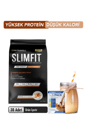 Nutrawell SLIMPACK Karamel Latte 30 Servis Öğün Tozu Shake