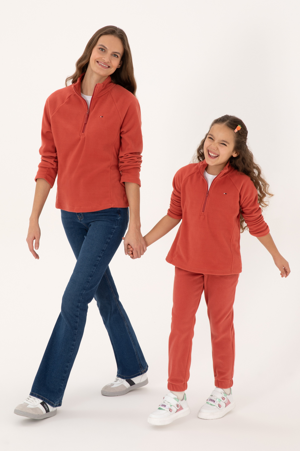 سویشرت دخترانه طرح رز خاکی یو اس پولو کد :(50317884-VR026) U.S. Polo Assn.