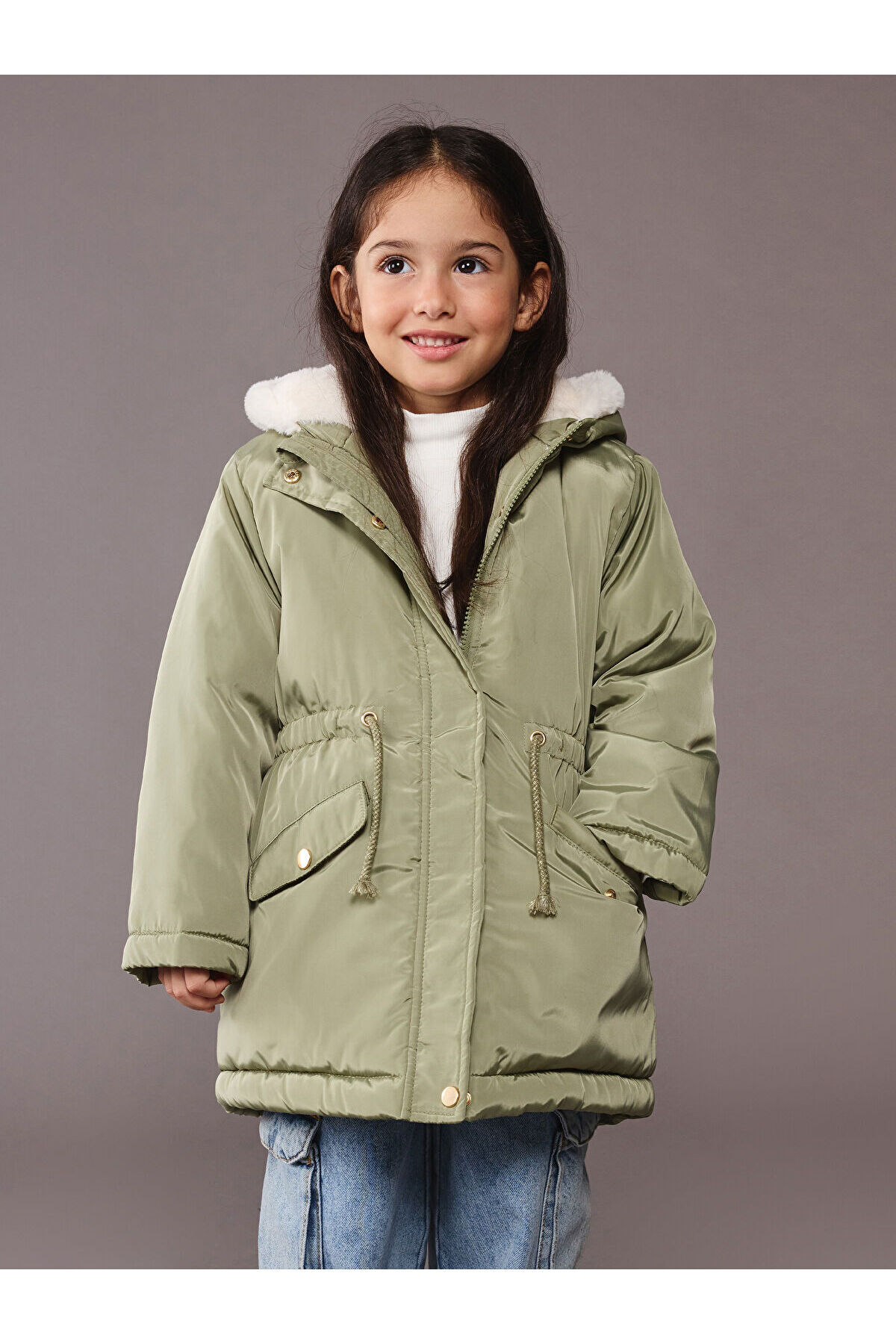 ال سی وایکیکی کاپشن کلاه‌دار دخترانه (W5)