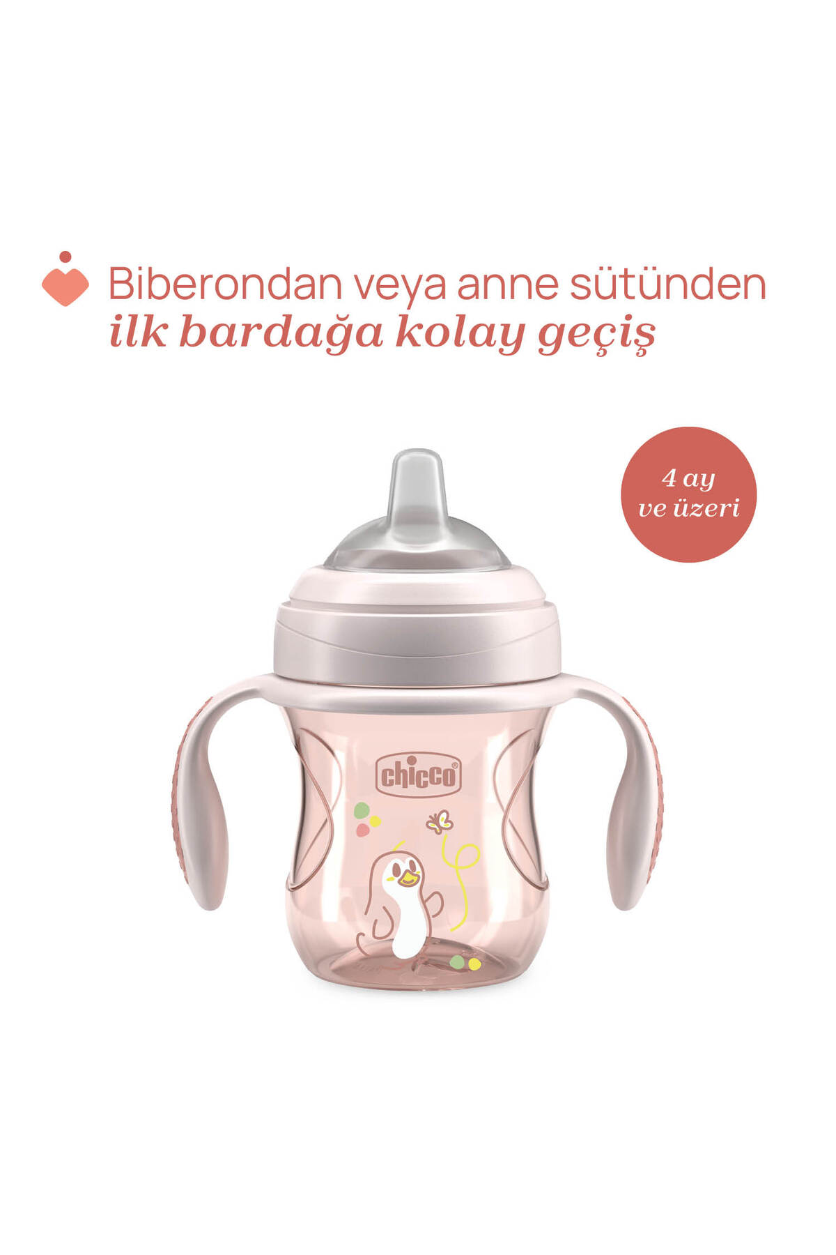 Chicco YUMUŞAK UÇLU GEÇİŞ BARDAĞI 4 AY KIZ fotoğrafı 4 (önizleme)