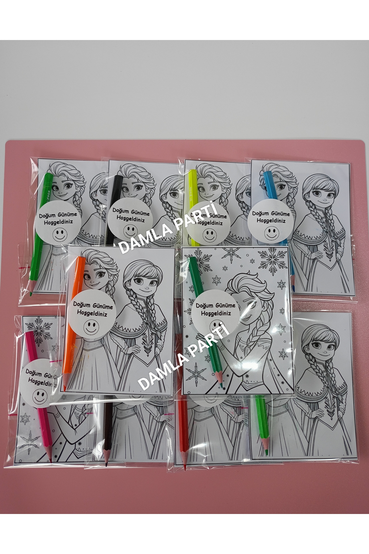 【hiyo】Eve CD,DVD,Blu-ray,グッズまとめ売り DAMLA PARTİ Frozen Hediyelik Boyama 2li, 10 Adet, Elsa Doğum Günü
